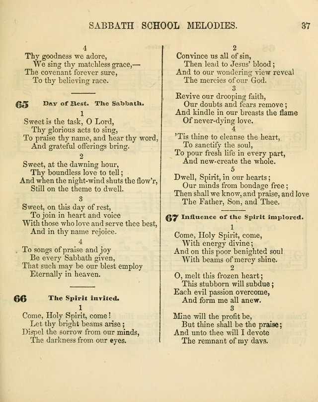The Sabbath School Melodist: being a selection of hymns with appropriate music; for the use of Sabbath schools, families and social meetings page 37