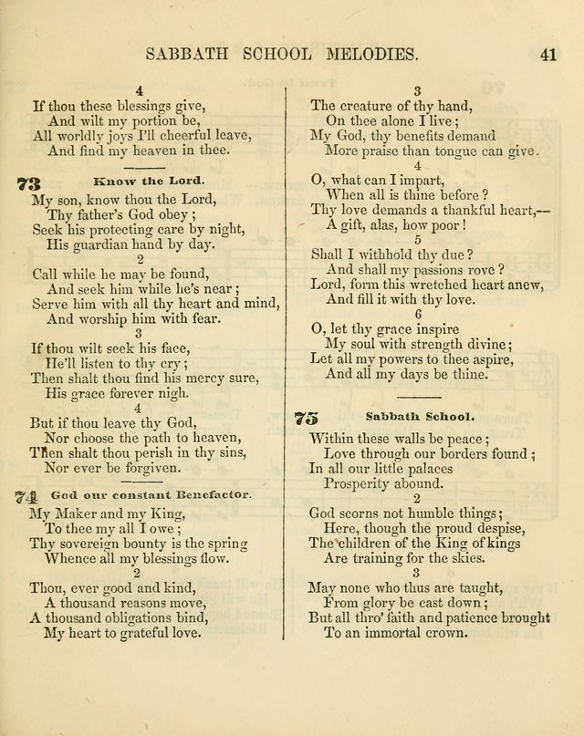 The Sabbath School Melodist: being a selection of hymns with appropriate music; for the use of Sabbath schools, families and social meetings page 41
