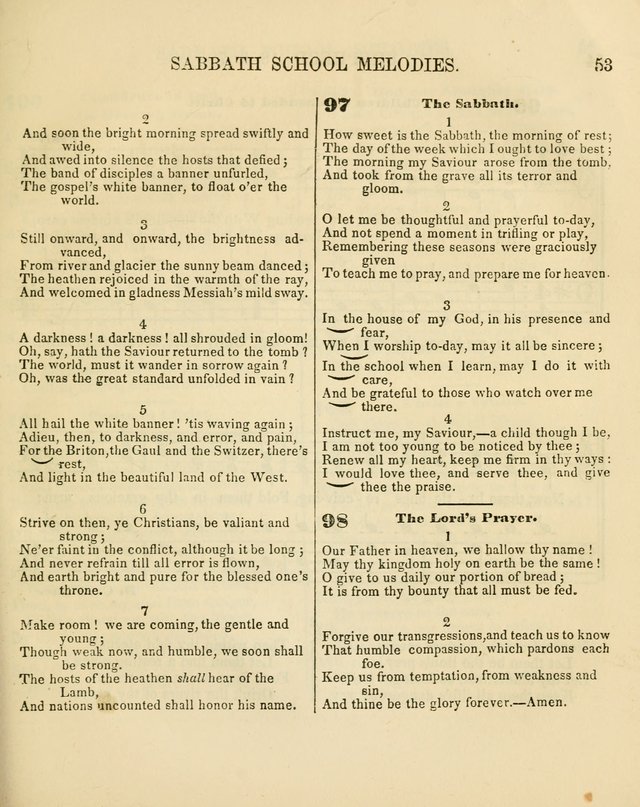 The Sabbath School Melodist: being a selection of hymns with appropriate music; for the use of Sabbath schools, families and social meetings page 53