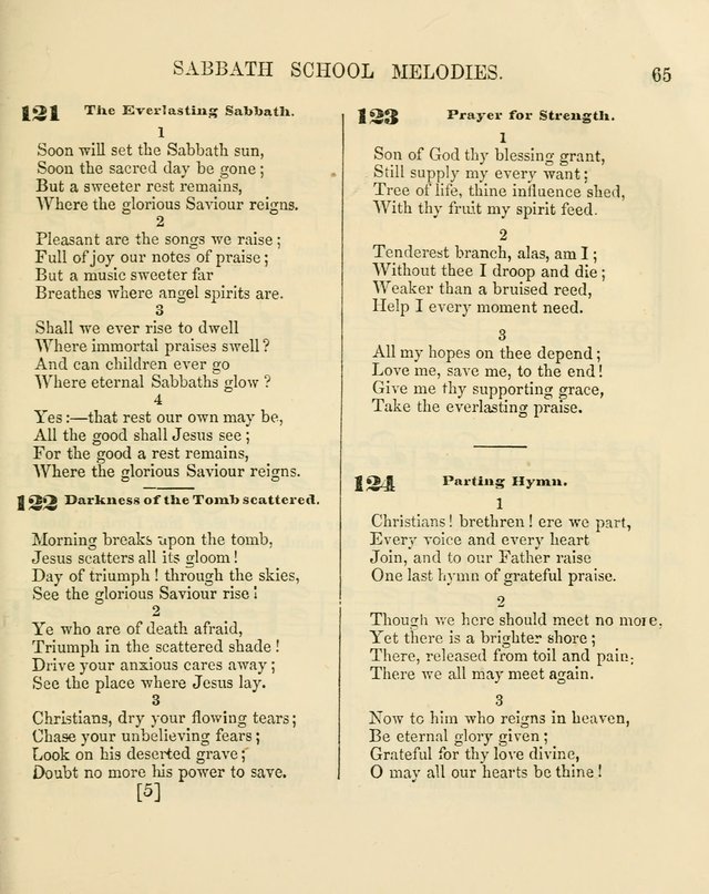 The Sabbath School Melodist: being a selection of hymns with appropriate music; for the use of Sabbath schools, families and social meetings page 65