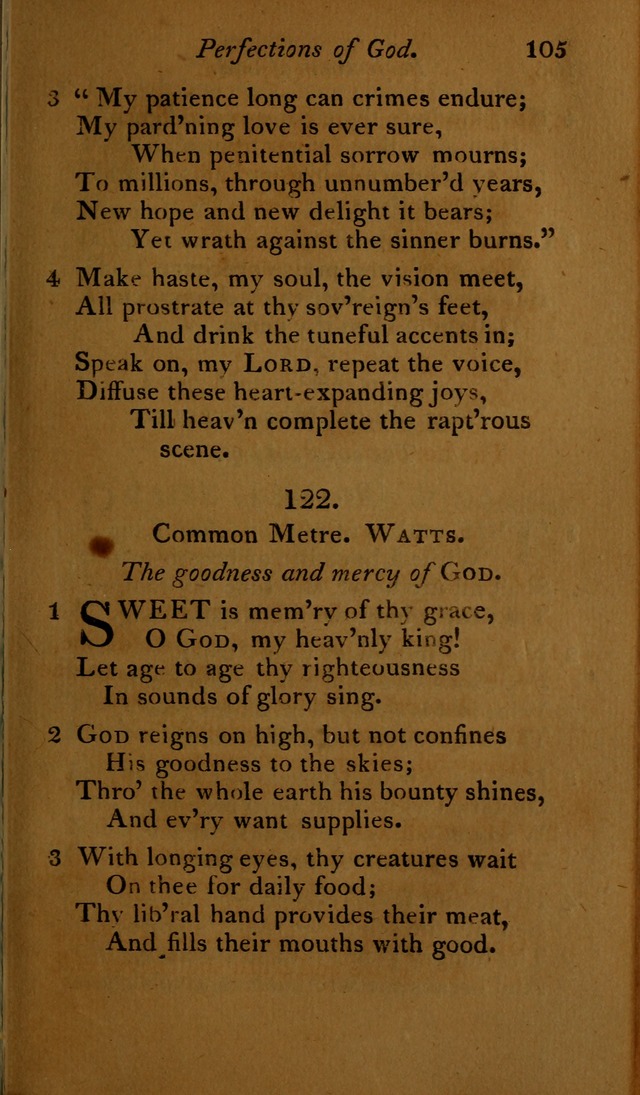 A Selection of Sacred Poetry: consisting of psalms and hymns, from Watts, Doddridge, Merrick, Scott, Cowper, Barbauld, Steele ...compiled for  the use of the Unitarian Church in Philadelphia page 105