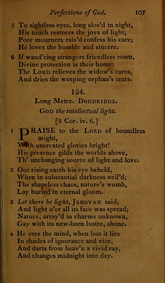 A Selection of Sacred Poetry: consisting of psalms and hymns, from Watts, Doddridge, Merrick, Scott, Cowper, Barbauld, Steele ...compiled for  the use of the Unitarian Church in Philadelphia page 107