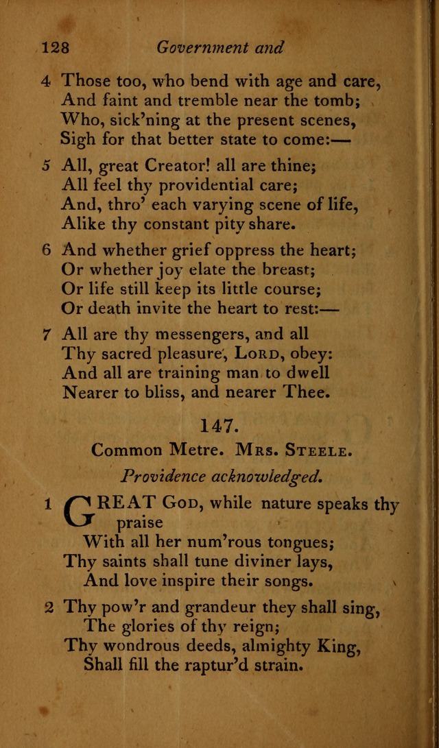 A Selection of Sacred Poetry: consisting of psalms and hymns, from Watts, Doddridge, Merrick, Scott, Cowper, Barbauld, Steele ...compiled for  the use of the Unitarian Church in Philadelphia page 128