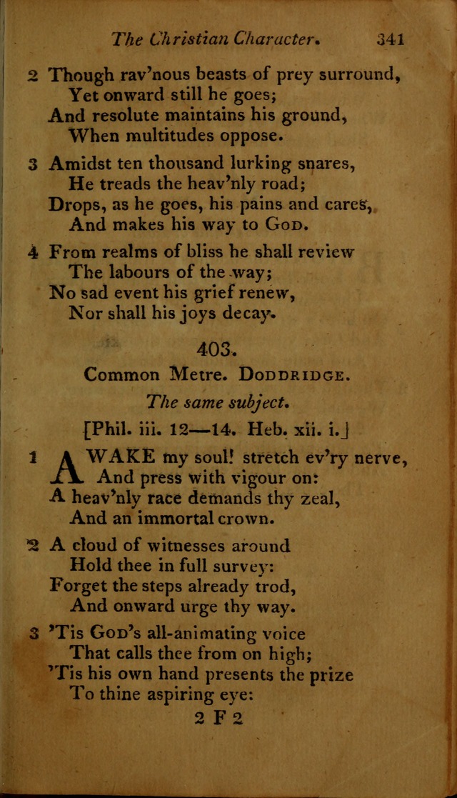 A Selection of Sacred Poetry: consisting of psalms and hymns, from Watts, Doddridge, Merrick, Scott, Cowper, Barbauld, Steele ...compiled for  the use of the Unitarian Church in Philadelphia page 341