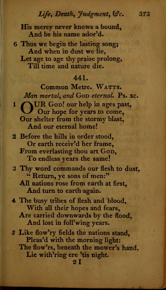 A Selection of Sacred Poetry: consisting of psalms and hymns, from Watts, Doddridge, Merrick, Scott, Cowper, Barbauld, Steele ...compiled for  the use of the Unitarian Church in Philadelphia page 373