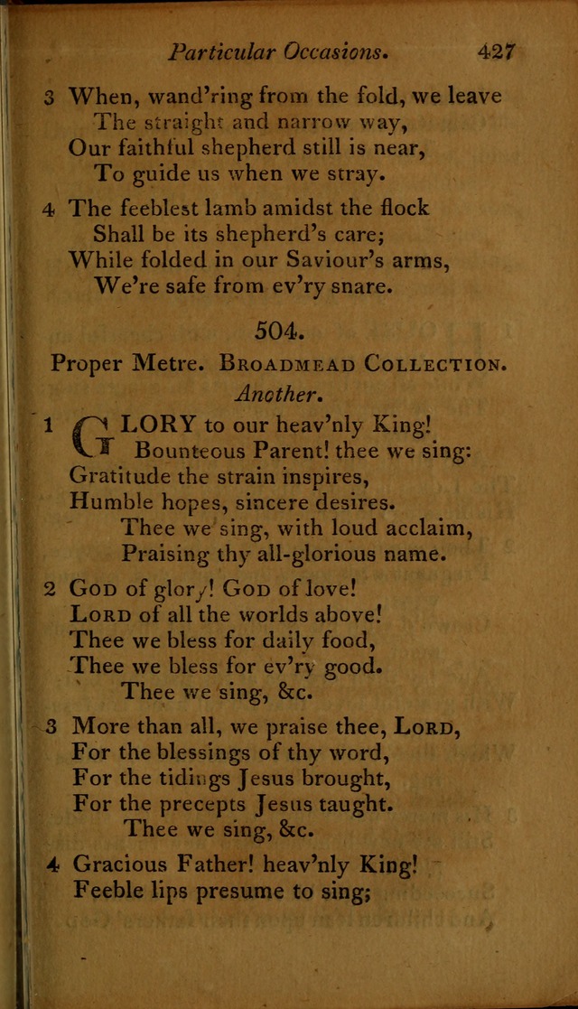 A Selection of Sacred Poetry: consisting of psalms and hymns, from Watts, Doddridge, Merrick, Scott, Cowper, Barbauld, Steele ...compiled for  the use of the Unitarian Church in Philadelphia page 427