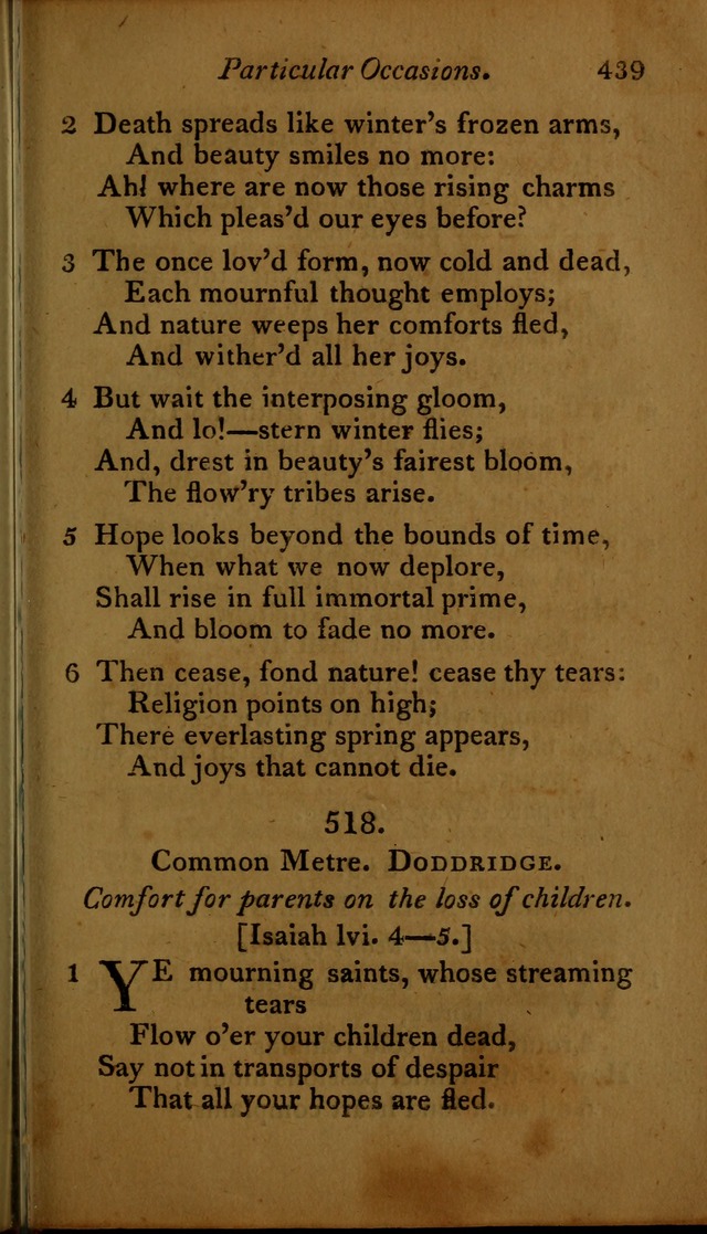 A Selection of Sacred Poetry: consisting of psalms and hymns, from Watts, Doddridge, Merrick, Scott, Cowper, Barbauld, Steele ...compiled for  the use of the Unitarian Church in Philadelphia page 439