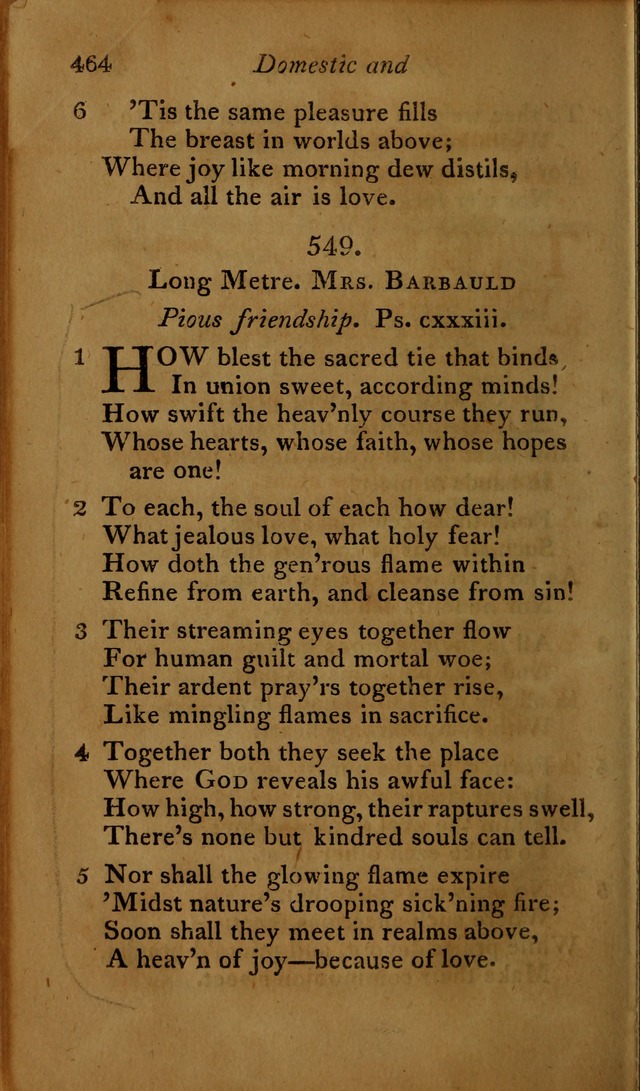 A Selection of Sacred Poetry: consisting of psalms and hymns, from Watts, Doddridge, Merrick, Scott, Cowper, Barbauld, Steele ...compiled for  the use of the Unitarian Church in Philadelphia page 464