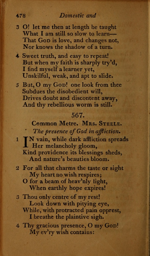 A Selection of Sacred Poetry: consisting of psalms and hymns, from Watts, Doddridge, Merrick, Scott, Cowper, Barbauld, Steele ...compiled for  the use of the Unitarian Church in Philadelphia page 478