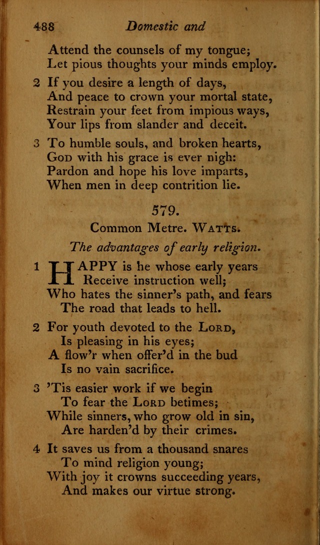 A Selection of Sacred Poetry: consisting of psalms and hymns, from Watts, Doddridge, Merrick, Scott, Cowper, Barbauld, Steele ...compiled for  the use of the Unitarian Church in Philadelphia page 488