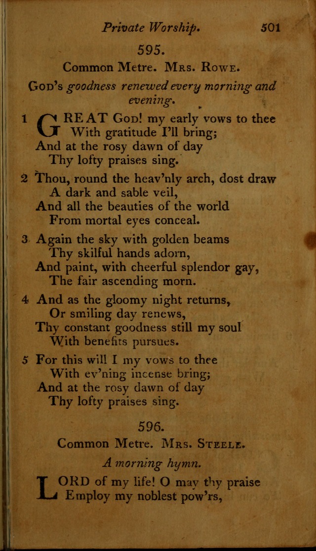 A Selection of Sacred Poetry: consisting of psalms and hymns, from Watts, Doddridge, Merrick, Scott, Cowper, Barbauld, Steele ...compiled for  the use of the Unitarian Church in Philadelphia page 501