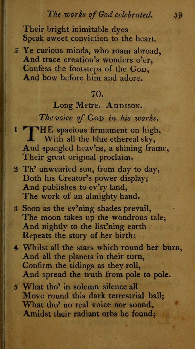 A Selection of Sacred Poetry: consisting of psalms and hymns, from Watts, Doddridge, Merrick, Scott, Cowper, Barbauld, Steele ...compiled for  the use of the Unitarian Church in Philadelphia page 59