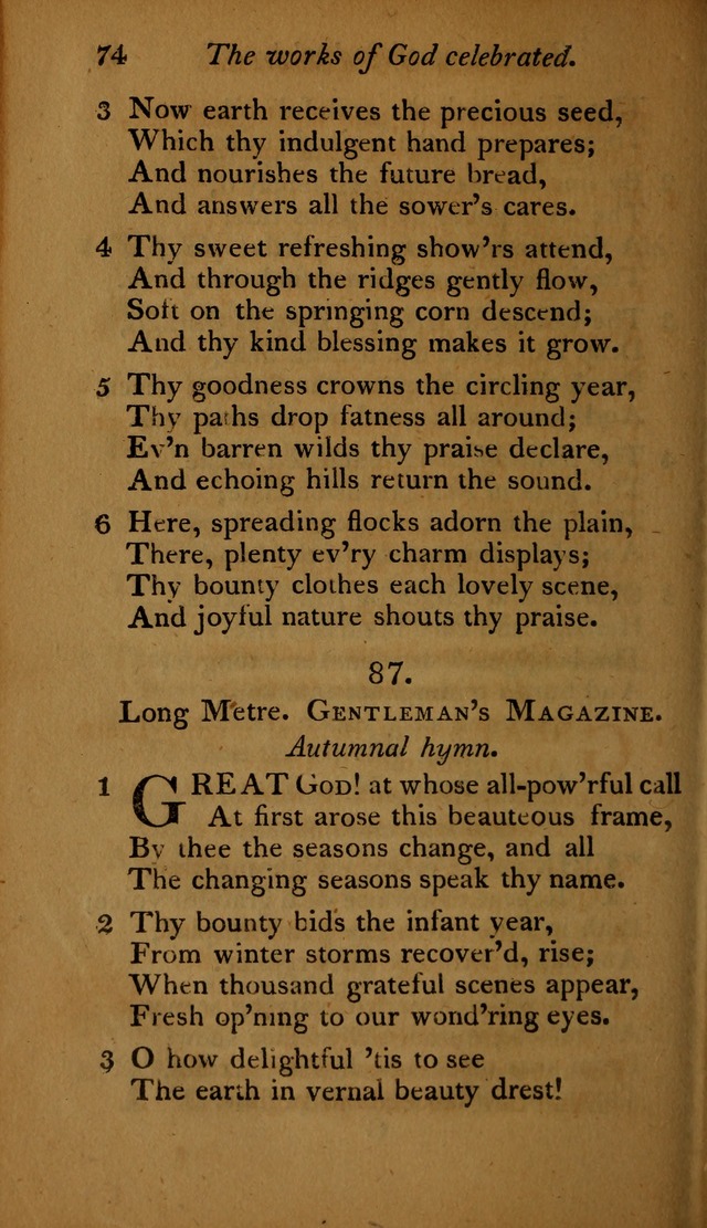 A Selection of Sacred Poetry: consisting of psalms and hymns, from Watts, Doddridge, Merrick, Scott, Cowper, Barbauld, Steele ...compiled for  the use of the Unitarian Church in Philadelphia page 74