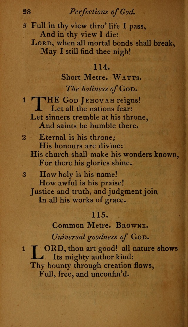 A Selection of Sacred Poetry: consisting of psalms and hymns, from Watts, Doddridge, Merrick, Scott, Cowper, Barbauld, Steele ...compiled for  the use of the Unitarian Church in Philadelphia page 98