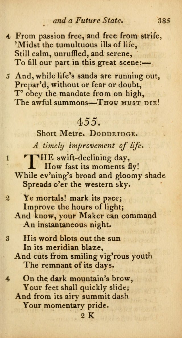 A Selection of Sacred Poetry: consisting of psalms and hymns from Watts, Doddridge, Merrick, Scott, Cowper, Barbauld, Steele, and others (2nd ed.) page 385