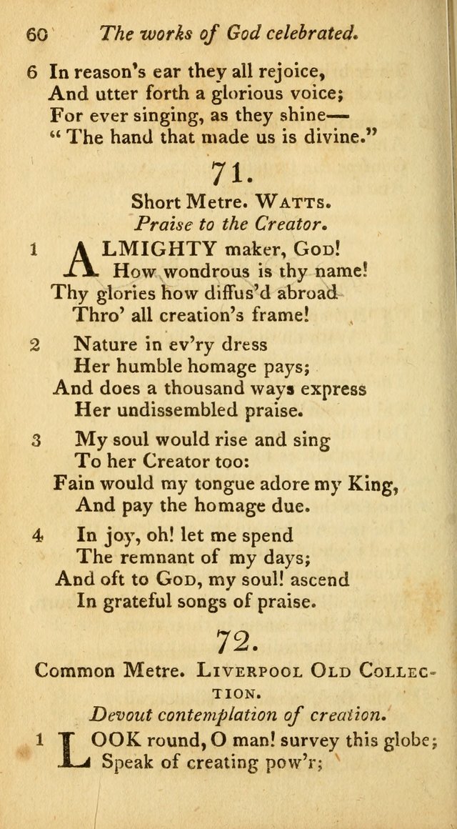 A Selection of Sacred Poetry: consisting of psalms and hymns from Watts, Doddridge, Merrick, Scott, Cowper, Barbauld, Steele, and others (2nd ed.) page 60