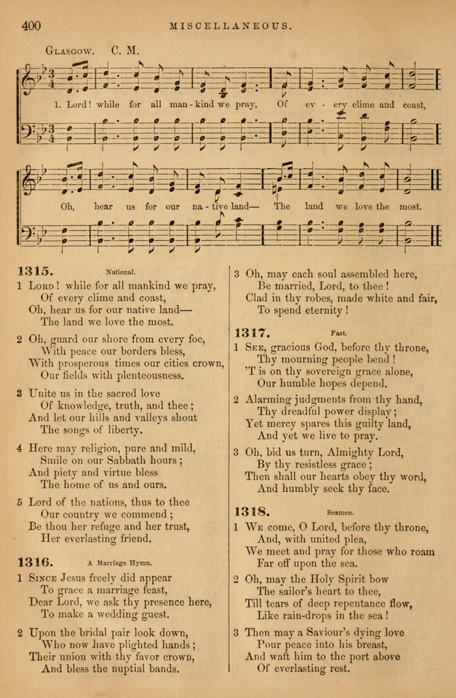 Songs for the Sanctuary; or Psalms and Hymns for Christian Worship (Baptist Ed.) page 401