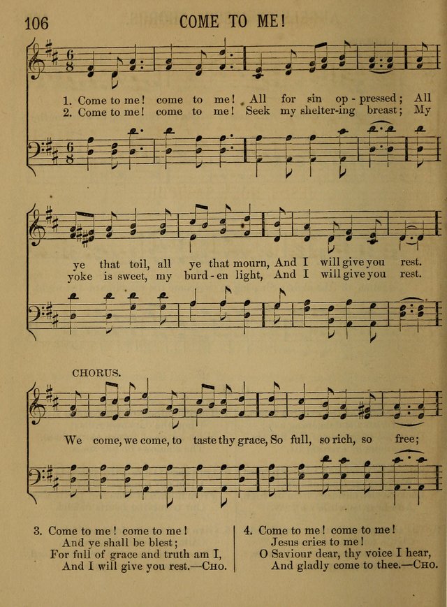 Sunday-School Songs: a new collection of hymns and tunes specially prepared for the use of Sunday-schools and for social and family worship. (3rd. ed.) page 106