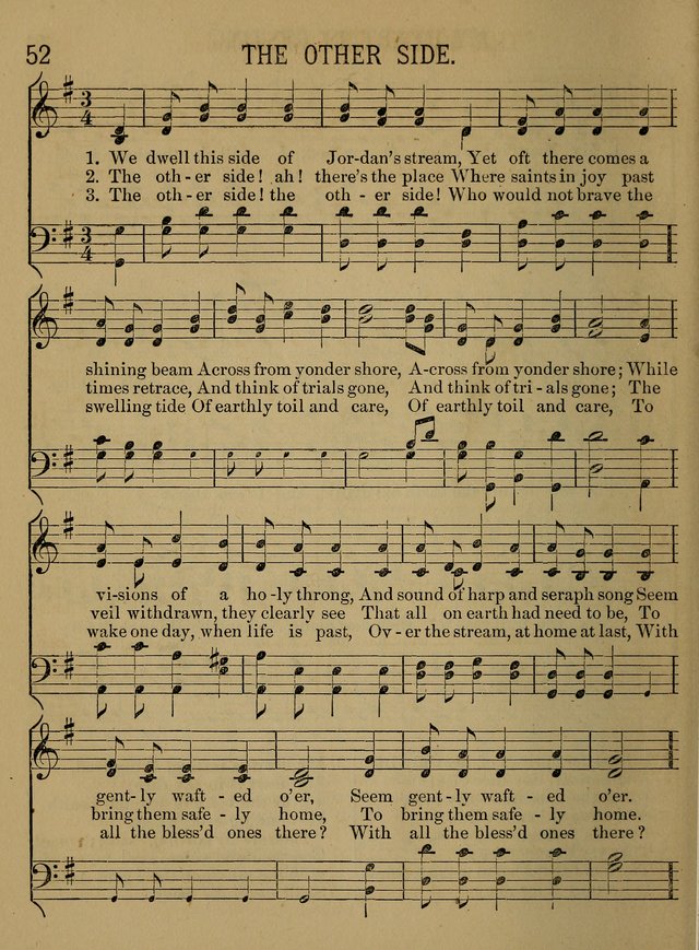 Sunday-School Songs: a new collection of hymns and tunes specially prepared for the use of Sunday-schools and for social and family worship. (3rd. ed.) page 52