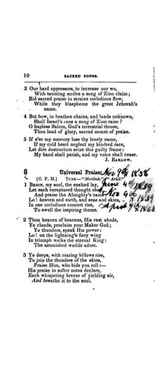 A Selection of Sacred Songs. 2nd ed. page 6