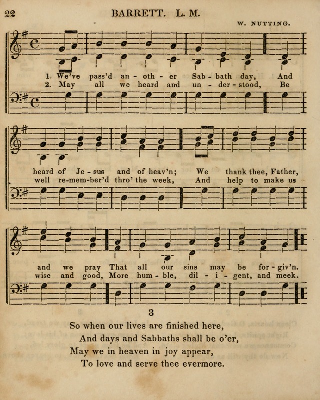 The Sunday School Singing Book: being a collection of hymns with appropriate music, designed as a guide and assistant to the devotional exercises of Sabbath schools and families...(3rd ed.) page 22
