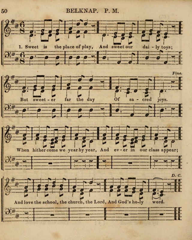 The Sunday School Singing Book: being a collection of hymns with appropriate music, designed as a guide and assistant to the devotional exercises of Sabbath schools and families...(3rd ed.) page 50