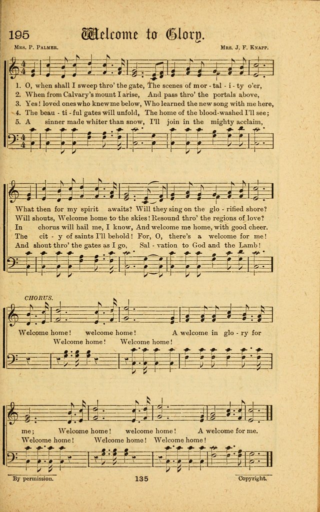Songs of Salvation: as Used by Crossley and Hunter in Evangelistic Meetings: and adapted for the church, grove, school, choir and home page 135