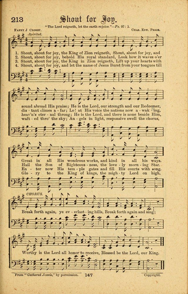 Songs of Salvation: as Used by Crossley and Hunter in Evangelistic Meetings: and adapted for the church, grove, school, choir and home page 147