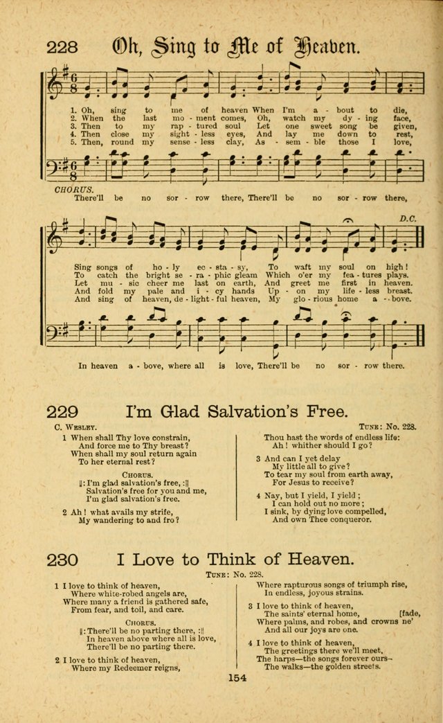 Songs of Salvation: as Used by Crossley and Hunter in Evangelistic Meetings: and adapted for the church, grove, school, choir and home page 154