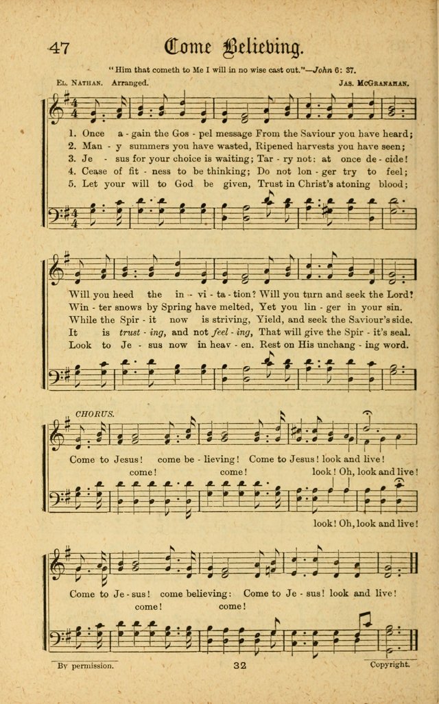 Songs of Salvation: as Used by Crossley and Hunter in Evangelistic Meetings: and adapted for the church, grove, school, choir and home page 32