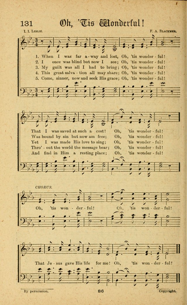 Songs of Salvation: as Used by Crossley and Hunter in Evangelistic Meetings: and adapted for the church, grove, school, choir and home page 86