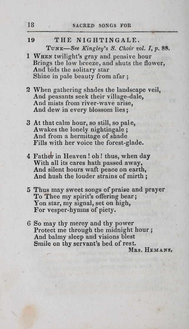 A Selection of Sacred Songs: for the use of schools and academies page 18