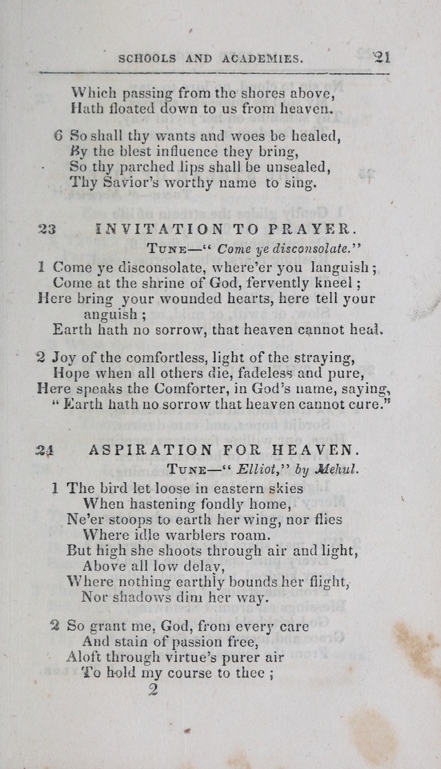 A Selection of Sacred Songs: for the use of schools and academies page 21