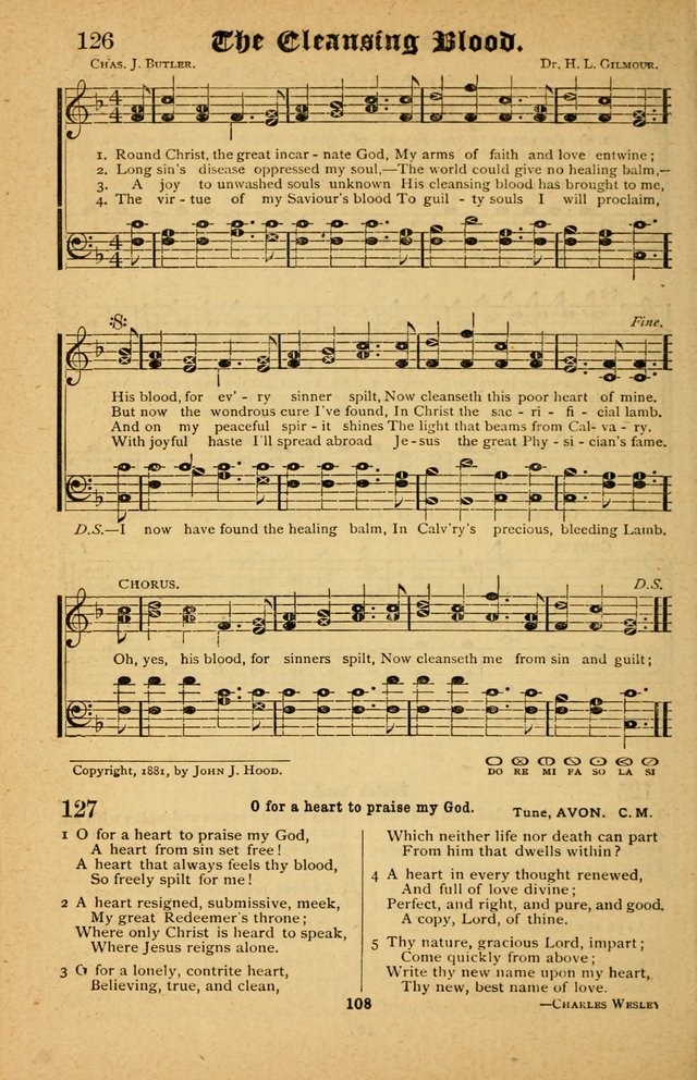 The Silver Trumpet: a collection of new and selected hymns; for use in public worship, revival services, prayer and social meetings, and Sunday schools page 108