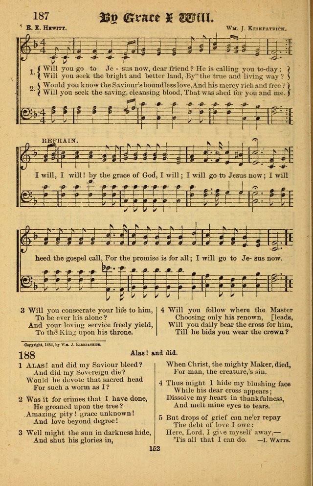 The Silver Trumpet: a collection of new and selected hymns; for use in public worship, revival services, prayer and social meetings, and Sunday schools page 152