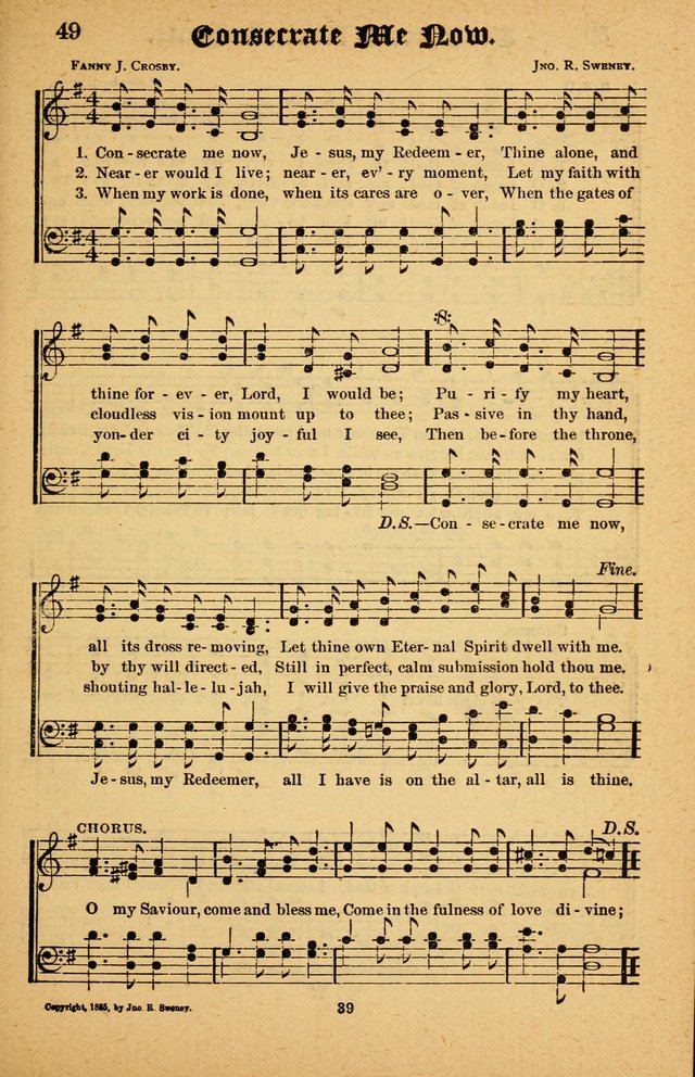 The Silver Trumpet: a collection of new and selected hymns; for use in public worship, revival services, prayer and social meetings, and Sunday schools page 39