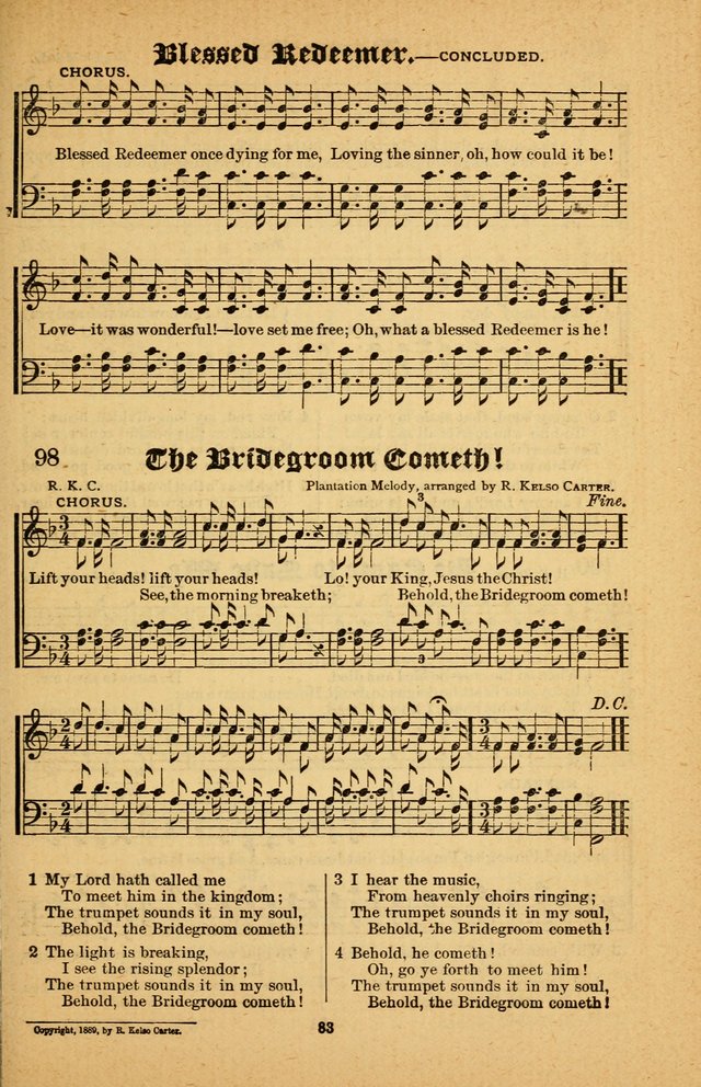 The Silver Trumpet: a collection of new and selected hymns; for use in public worship, revival services, prayer and social meetings, and Sunday schools page 83