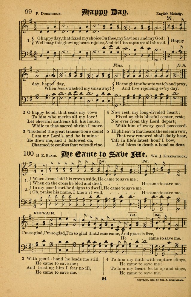 The Silver Trumpet: a collection of new and selected hymns; for use in public worship, revival services, prayer and social meetings, and Sunday schools page 84