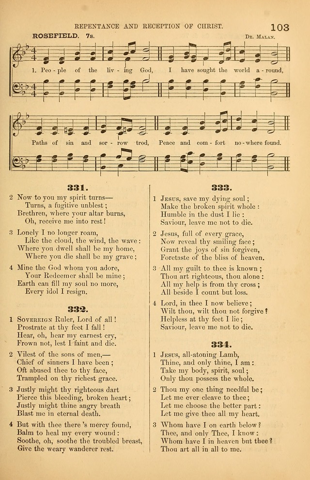 Songs of the Church: or, hymns and tunes for Christian worship page 103