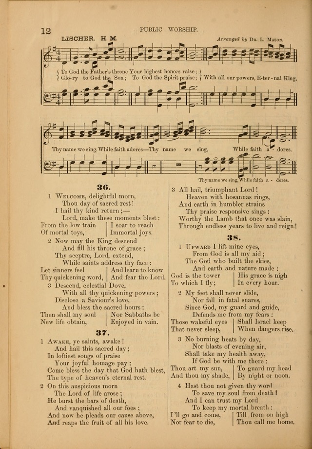 Songs of the Church: or, hymns and tunes for Christian worship page 12
