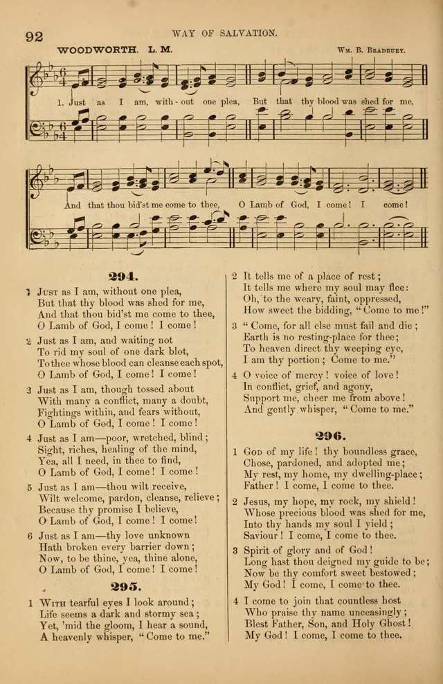 Songs of the Church: or, hymns and tunes for Christian worship page 92