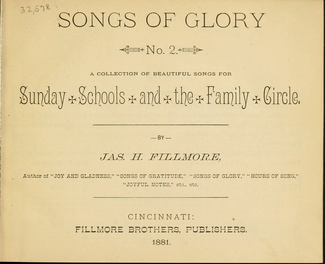 Songs of Glory No. 2: a collection of beautiful songs for Sunday Schools and the Family Circle page 1