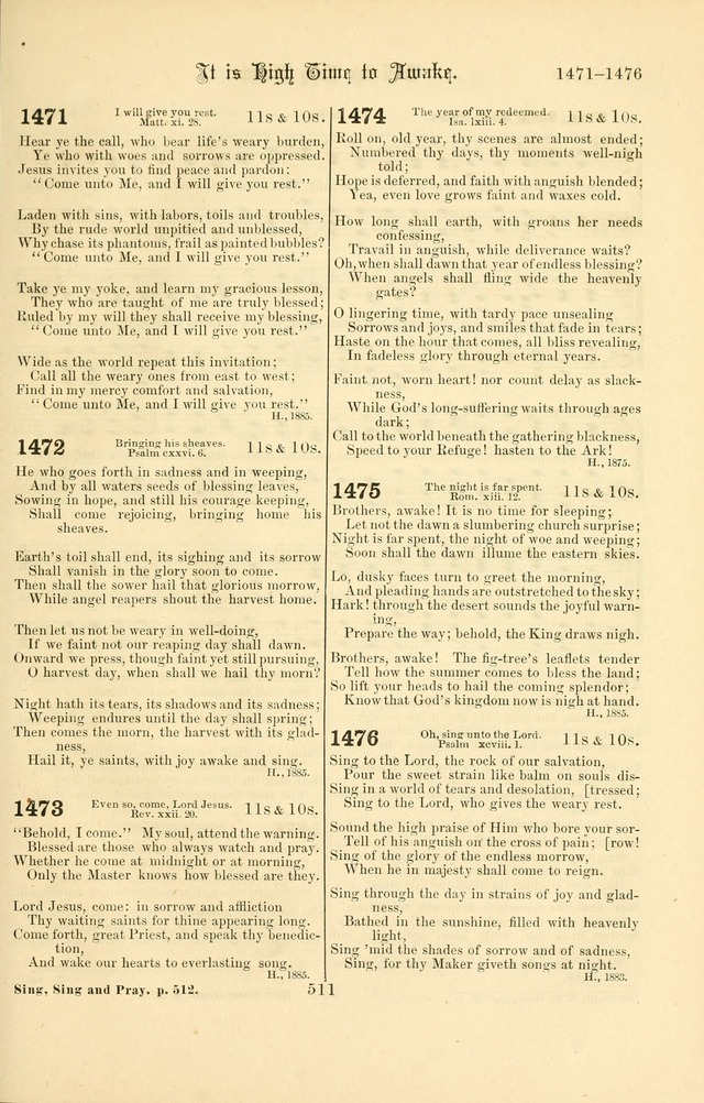 Songs of Pilgrimage: a hymnal for the churches of Christ (2nd ed.) page 511