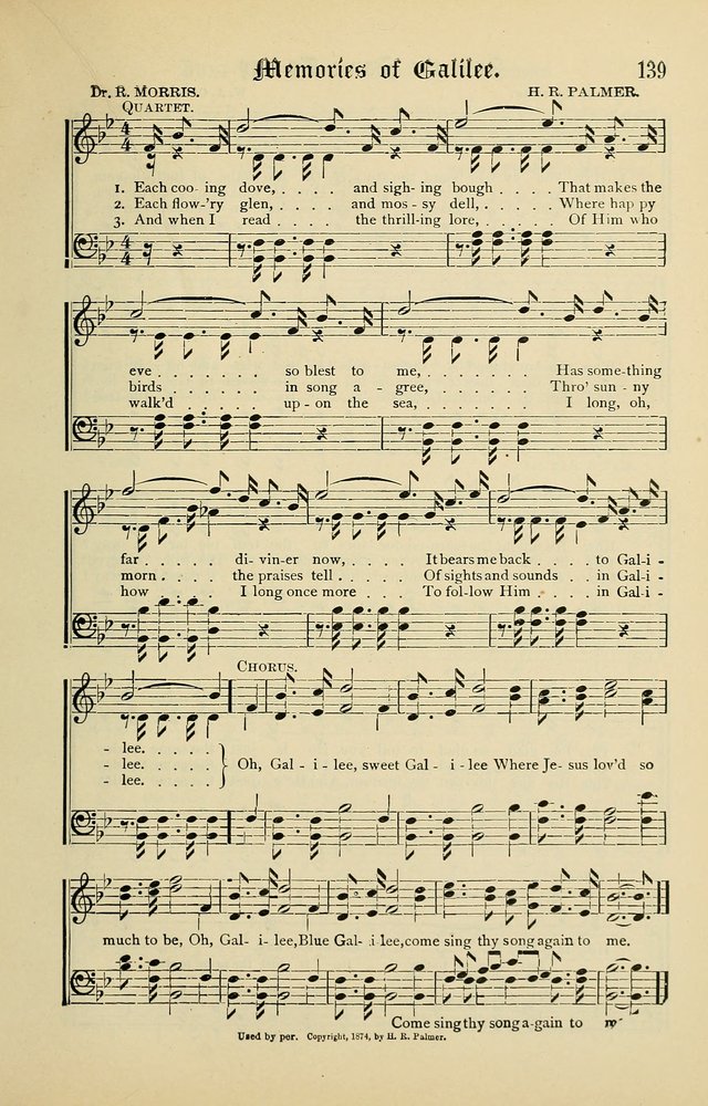 Songs of the Peacemaker: a collection of sacred songs and hymns for use in all services of the church, Sunday-school, home circle, and all kinds of evangelistic work page 139