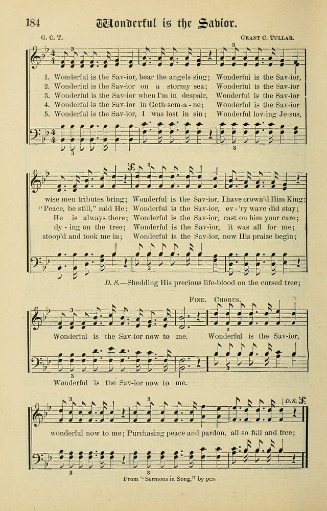 Songs of the Peacemaker: a collection of sacred songs and hymns for use in all services of the church, Sunday-school, home circle, and all kinds of evangelistic work page 184