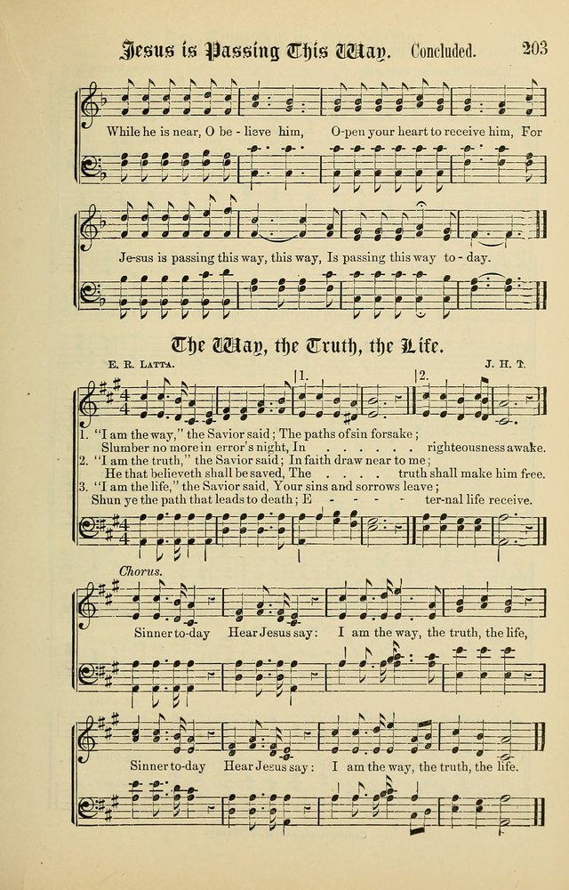 Songs of the Peacemaker: a collection of sacred songs and hymns for use in all services of the church, Sunday-school, home circle, and all kinds of evangelistic work page 203