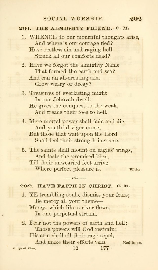 Songs of Zion Enlarged: a manual of the best and most popular hymns and tunes, for social and private devotion page 184