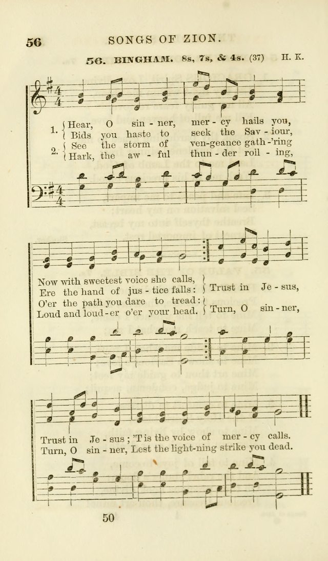 Songs of Zion Enlarged: a manual of the best and most popular hymns and tunes, for social and private devotion page 57