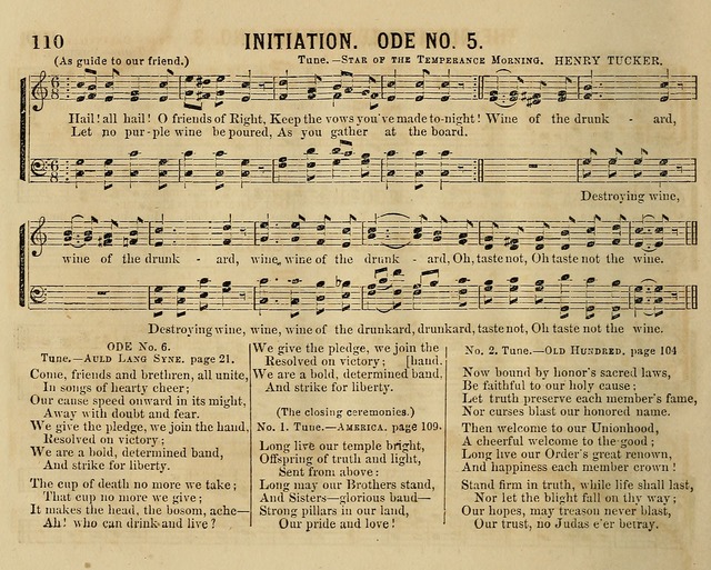 Temperance Chimes: comprising a great variety of new music, glees, songs, and hymns, designed for the use of temperance meeting and organizations, glee clubs, bands of hope, and the home circle page 110