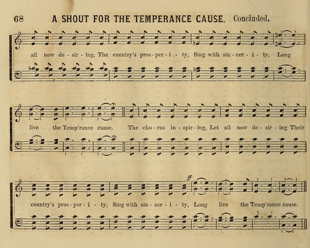 Temperance Chimes: comprising a great variety of new music, glees, songs, and hymns, designed for the use of temperance meeting and organizations, glee clubs, bands of hope, and the home circle page 68
